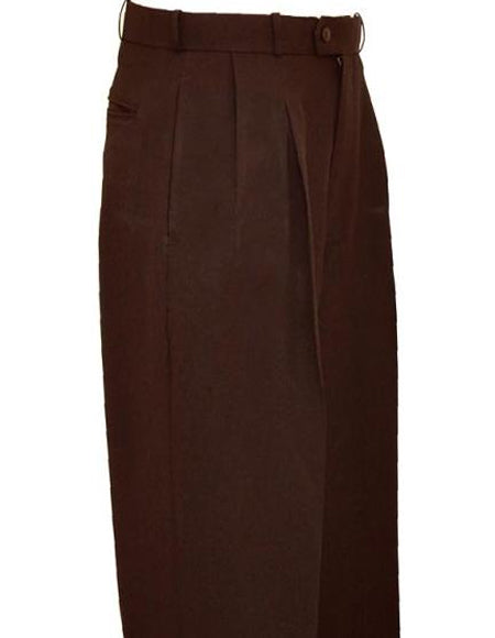 Double Pleated Pants Dress Pants Brown
