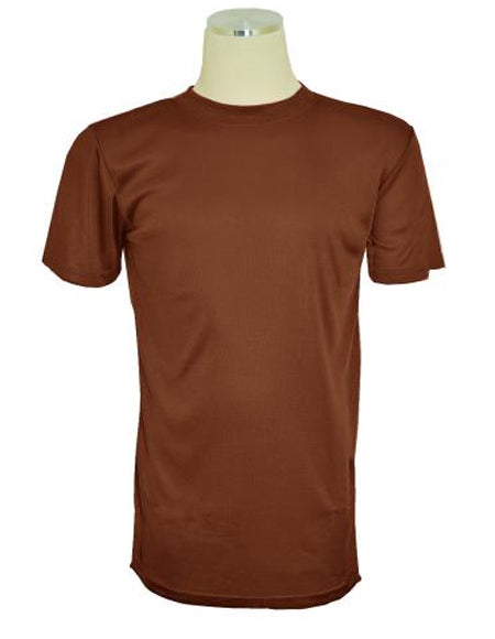 Men's Light Brown Short Sleeve Mock Neck T.Shirt