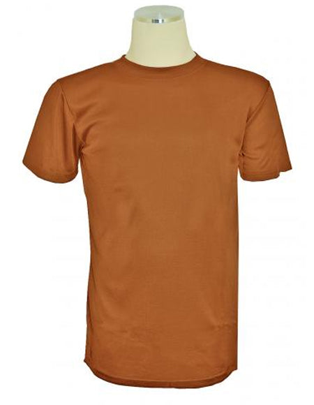 Men's Copper Brown Short Sleeve Mock Neck T.Shirt