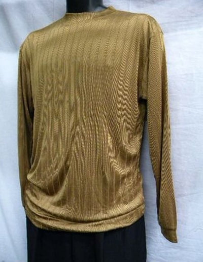 Men's Tobacco Stripe Short Sleeve Mock Neck Shirt