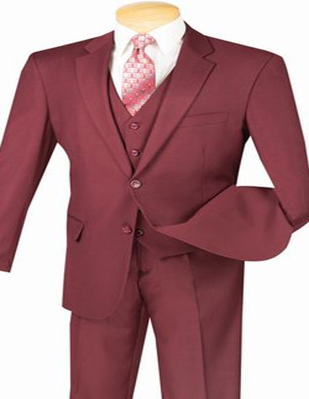 Burgundy 3 Piece Maroon Suit for Men
