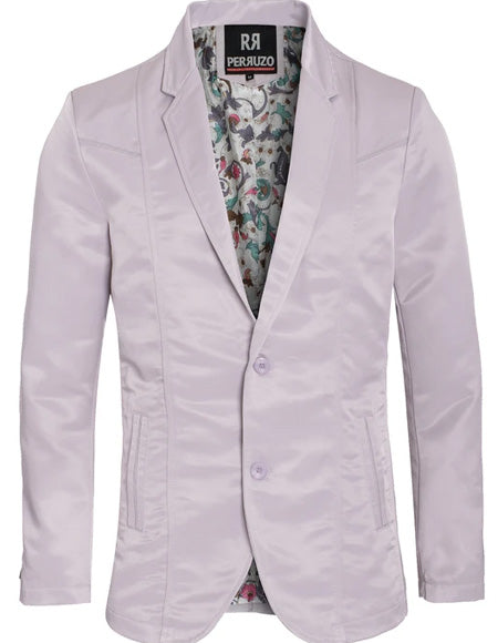 Men's Slim Fit Western Blazer Sport Coat Silver Sacos Vaqueros Para Hombre
