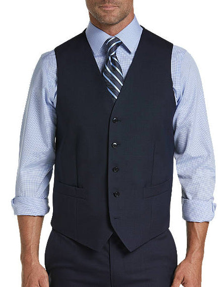 Five Button Besom pocket Men's Blue Tic Modern Fit Suits Separates Vest