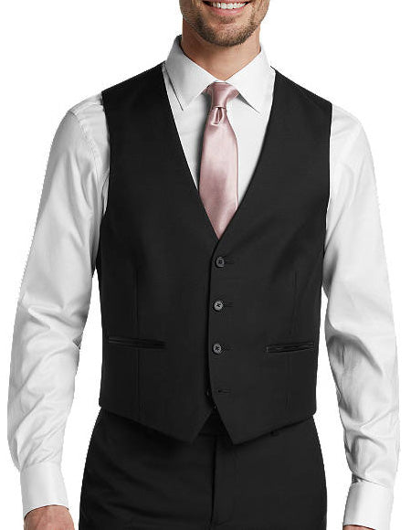 Five Button Besom pocket Men's Charcoal Tic Modern Fit Suits Separates Vest