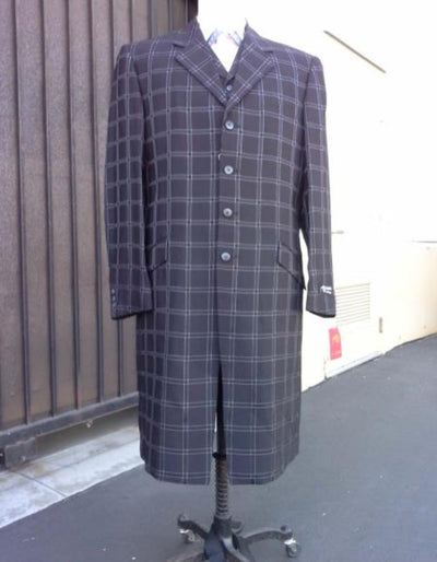 Men's Windowpane Black Suit - Four Button