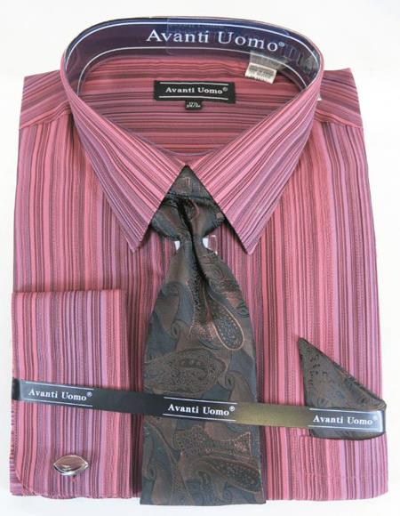 Black Taupe Colorful Men's Dress Shirt
