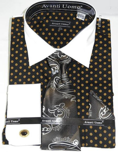 Mens Fashion Dress Shirts and Ties Bk Taupe Colorful Men's Dress Shirt