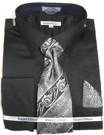 Mens Fashion Dress Shirts and Ties Black Black Colorful Men's Dress Shirt