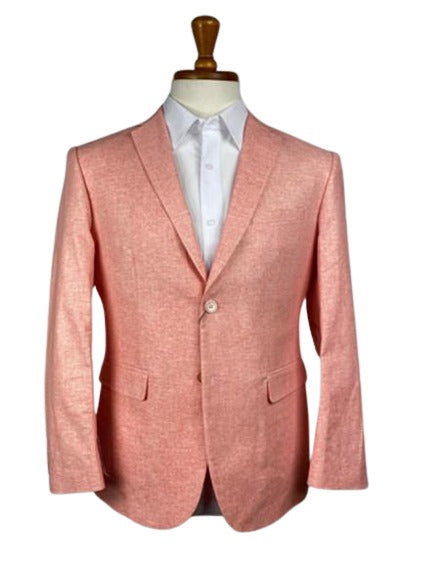 Men's Peach - Salmon Color Linen Blazer - Sport Coat