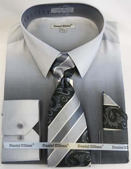 Mens Fashion Dress Shirts and Ties Black Colorful Men's Dress Shirt