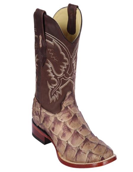 Botas De Pescado Los Altos Boots Pirarucu Cowboy Boots Mink