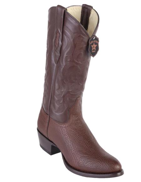 Los Altos Boots Shark R-Toe Brown Cowboy Boots