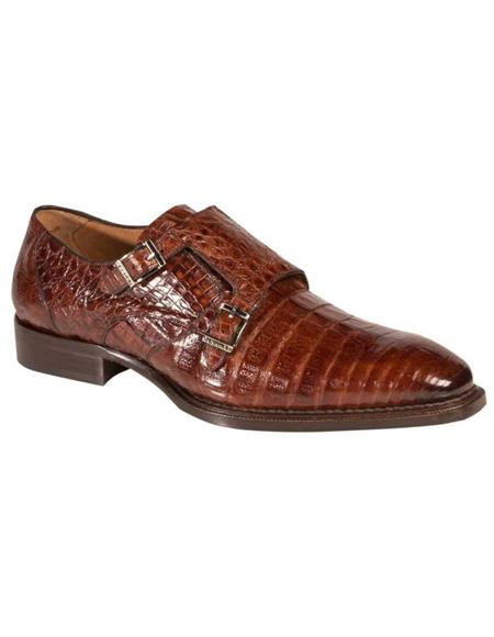 Mezlan Brand Mezlan Alligator Shoes - Mezlan Crocodile Shoes Men's Dress Shoes Sale Mezlan Men's Sport Exotic Crocodile Dress Monkstraps-Men's Buckle Dress Shoes