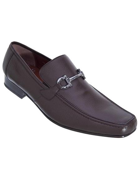 Men's Los Altos Black Genuine Deer Skin Slip-ons