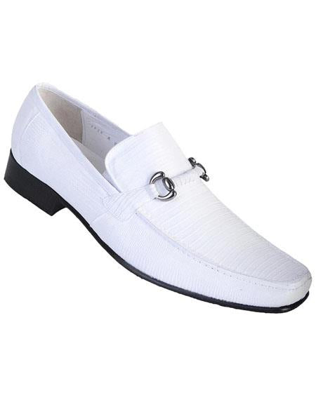 Men's White Genuine Teju Lizard Skin Slip-on By Los Altos Boots