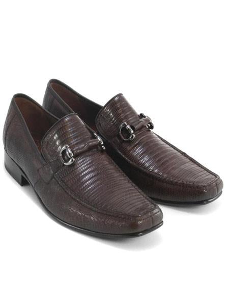 Men's Brown Genuine Teju Lizard Skin Slip-on By Los Altos Boots