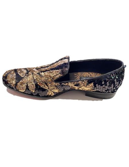 Men's Gold Dress Stylish Dress Loafer - Gold Shoes