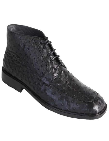 Mens Dress Ankle Boots Los Altos Boots Short Cowboy Boot - Western Ankle Boots Exotic Skin + Black + Skin Type
