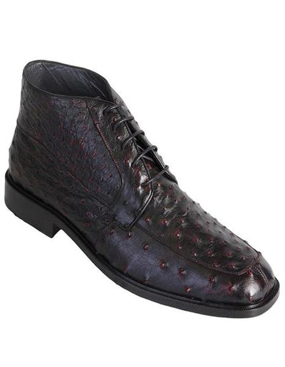 Mens Dress Ankle Boots Los Altos Boots Short Cowboy Boot - Western Ankle Boots Exotic Skin + Black Cherry + Skin Type
