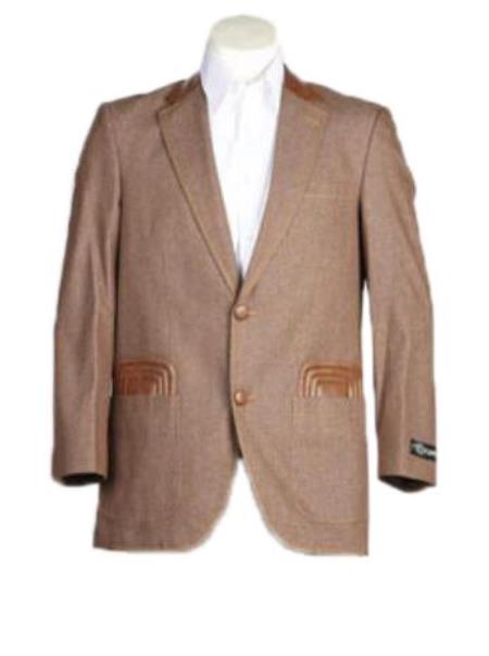 Men's 2 Button Denim Sport Coat Jacket