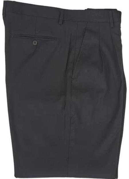 Double Pleated Pants 01-Black