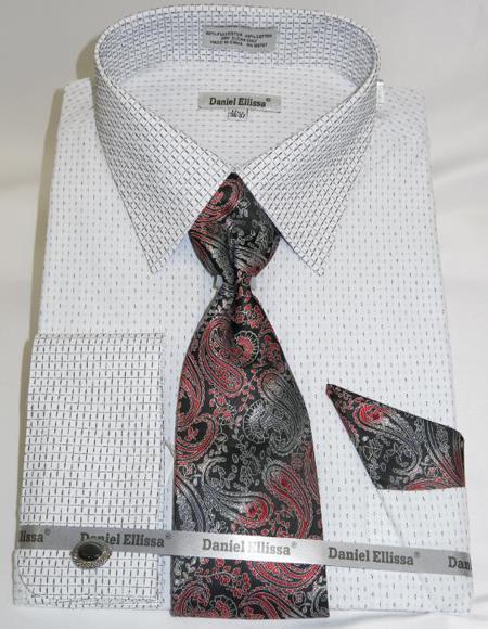 Mens Fashion Dress Shirts and Ties Black Colorful Men's Dress Shirt