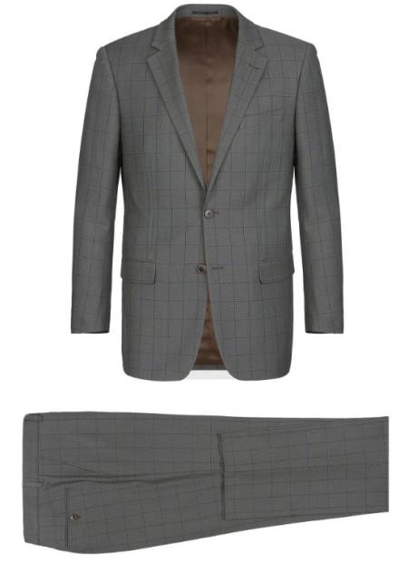 Renoir Marino Classic Fit Suit Style# Plaid Suit - Checkered Suit - Business Suit