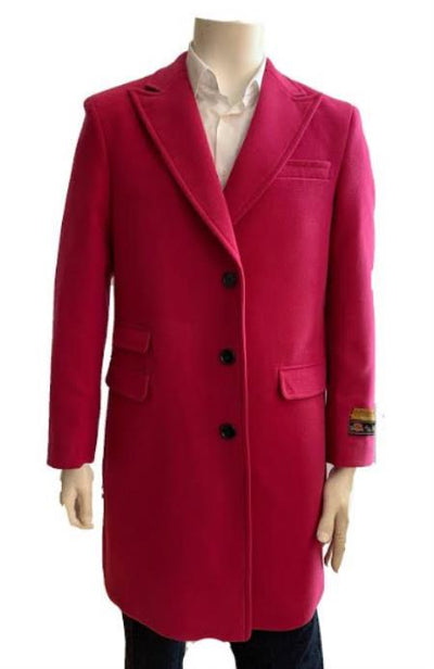Men's Overcoat - Three Quarter Car coat + Pink