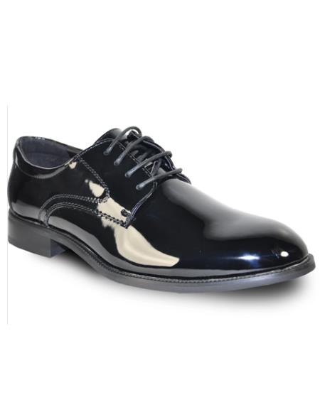 Men's Wide Width Dress Shoe Black Patent