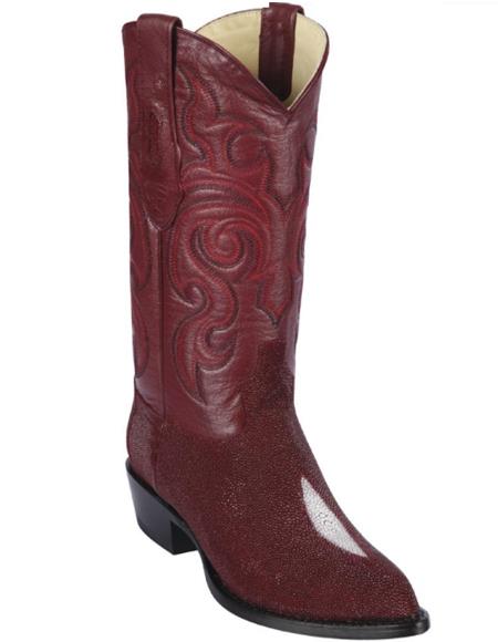 Los Altos Boot - Cowboy Boot - Stingray Boot - J Toe Boot - Western Boot Burgundy