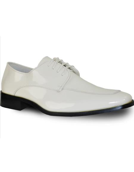 Men's Wide Width Dress Shoe Ivory Patent