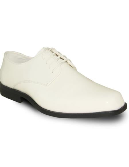 Men's Wide Width Dress Shoe Ivory Patent