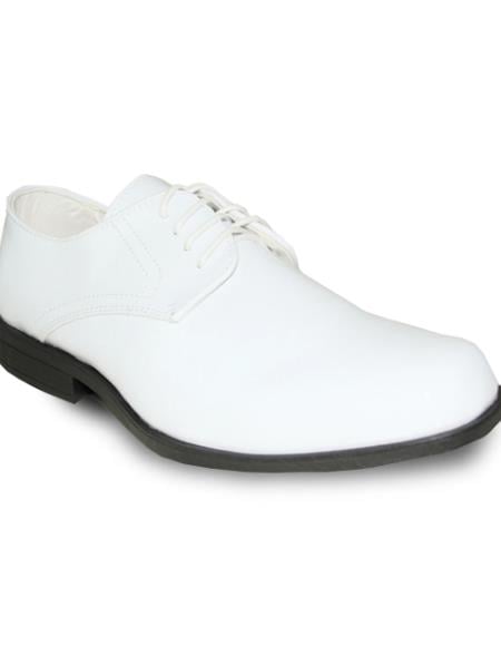 Men's Wide Width Dress Shoe White Patent