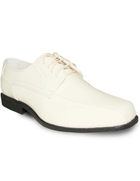 Men's Wide Width Dress Shoe Ivory Patent