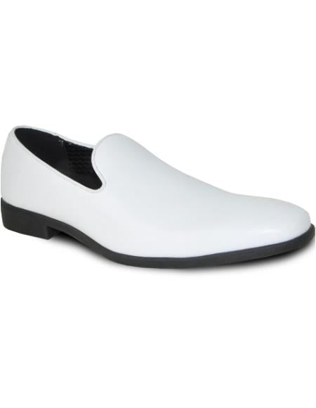 Men's Wide Width Dress Shoe White Matte