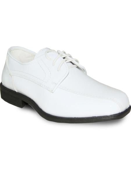 Men's Wide Width Dress Shoe White Patent