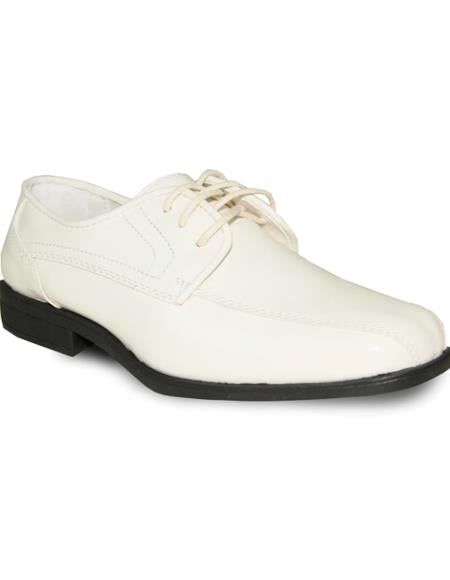 Men's Wide Width Dress Shoe Ivory Patent