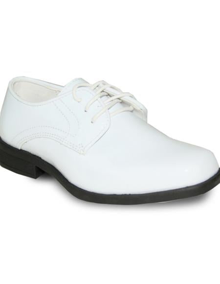 Men's Wide Width Dress Shoe White Patent