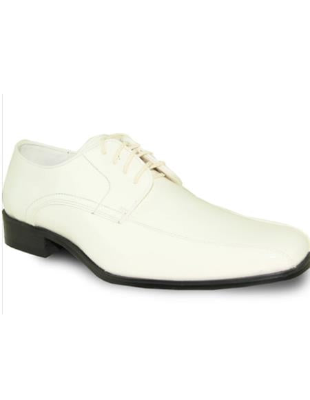 Men's Wide Width Dress Shoe Ivory Patent