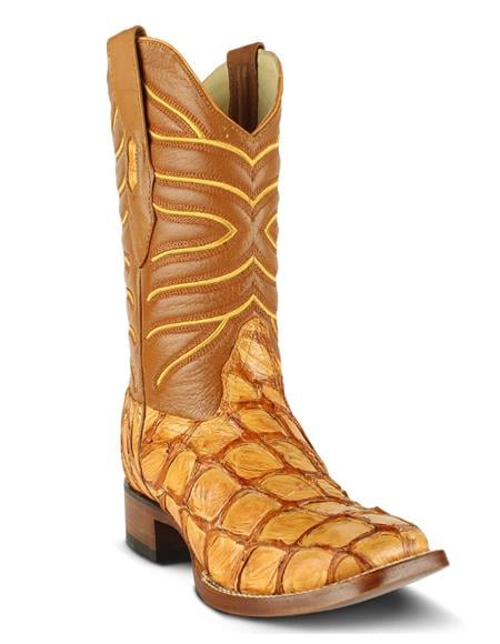 Los Altos Square Toe Buttercup Glossy Pirarucu Boots main image 0