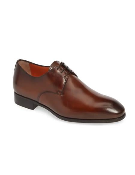 Santoni Tuxedo Shoes Mens Lace-up Style Shoes Brown