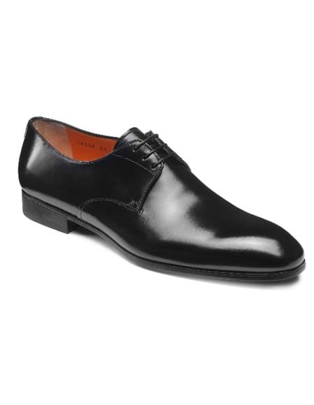 Santoni Tuxedo Shoes Mens Lace-up Style Shoes Black