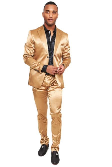 Shiny Gold Suit - Gold Tuxedo