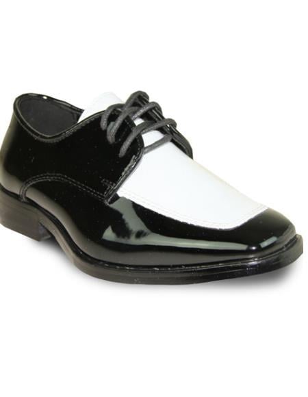 Mens Gangster Shoes Men Dress Oxford Shoe For Men Perfect For Wedding Formal Tuxedo Black / White Patent Two Tone - Men's Shiny Shoe