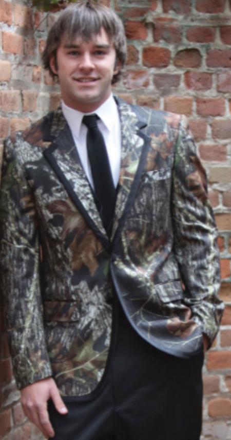 Camouflage Tuxedo with Black Pants and Black Tie main image 0