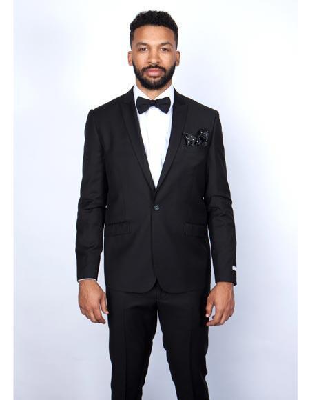 Boys Slim Fit Suits - Kids Black Slim Fit Suit