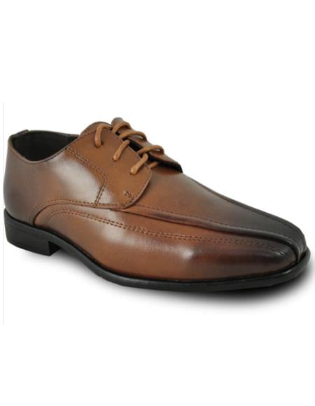 Mens Groomsmen Shoe - Cognac Dress Shoe - Groom Shoe
