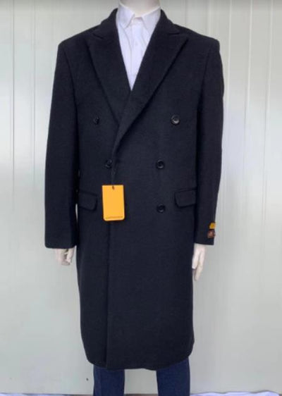 Mens Full Length and Overcoat - Winter Topcoats - Black Coat