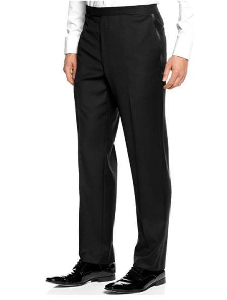 Mens Black Slim Fit Pants - Tapered fitted Black Dress Slacks
