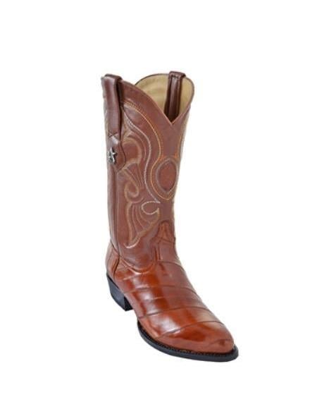 Mens Eel Cowboy Boot - "Cognac" Boot